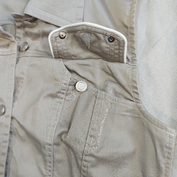 Orly Retro Boho Beige Denim Style Button Down Vest, 10 - Picture 4 of 10